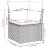 5 részes világosszürke polyrattan kerti ülőgarnitúra párnákkal