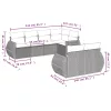  7 részes bézs polyrattan kerti ülőgarnitúra párnákkal