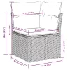  7 részes világosszürke polyrattan kerti ülőgarnitúra párnákkal