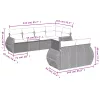  7 részes barna polyrattan kerti ülőgarnitúra párnákkal
