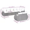  8 részes szürke polyrattan kerti ülőgarnitúra párnákkal