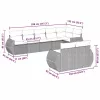  8 részes világosszürke polyrattan kerti ülőgarnitúra párnával