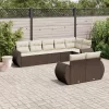  8 részes barna polyrattan kerti ülőgarnitúra párnákkal