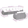  8 részes barna polyrattan kerti ülőgarnitúra párnákkal