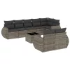  9 részes szürke polyrattan kerti ülőgarnitúra párnákkal