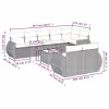  9 részes világosszürke polyrattan kerti ülőgarnitúra párnával