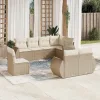  8 részes bézs polyrattan kerti ülőgarnitúra párnával