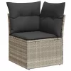  8 részes világosszürke polyrattan kerti ülőgarnitúra párnával