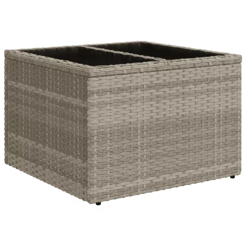  9 részes világosszürke polyrattan kerti ülőgarnitúra párnával