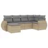  6 részes bézs polyrattan kerti ülőgarnitúra párnával