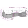  6 részes bézs polyrattan kerti ülőgarnitúra párnával