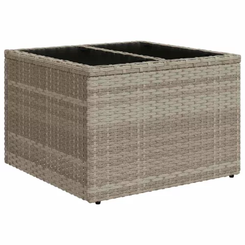  7 részes világosszürke polyrattan kerti ülőgarnitúra párnákkal