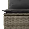  7 részes világosszürke polyrattan kerti ülőgarnitúra párnákkal