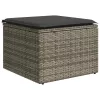  7 részes világosszürke polyrattan kerti ülőgarnitúra párnákkal