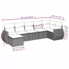  7 részes világosszürke polyrattan kerti ülőgarnitúra párnákkal