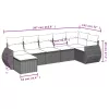  7 részes barna polyrattan kerti ülőgarnitúra párnákkal
