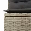  8 részes világosszürke polyrattan kerti ülőgarnitúra párnával
