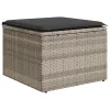  8 részes világosszürke polyrattan kerti ülőgarnitúra párnával