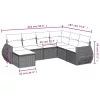  7 részes bézs polyrattan kerti ülőgarnitúra párnákkal