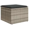  7 részes világosszürke polyrattan kerti ülőgarnitúra párnákkal