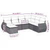  7 részes világosszürke polyrattan kerti ülőgarnitúra párnákkal