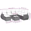  8 részes szürke polyrattan kerti ülőgarnitúra párnákkal