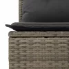  8 részes világosszürke polyrattan kerti ülőgarnitúra párnával