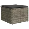  8 részes világosszürke polyrattan kerti ülőgarnitúra párnával