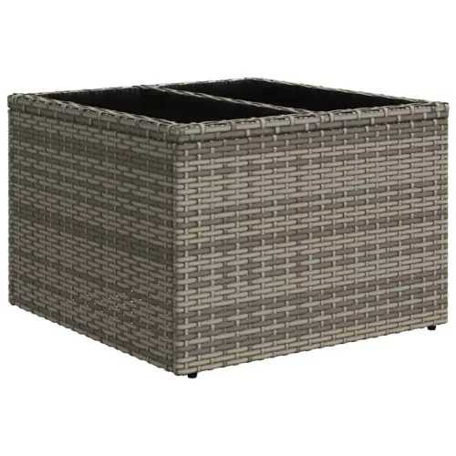  8 részes világosszürke polyrattan kerti ülőgarnitúra párnával
