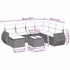  8 részes világosszürke polyrattan kerti ülőgarnitúra párnával