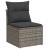  6 részes szürke polyrattan kerti ülőgarnitúra párnákkal