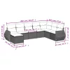  8 részes szürke polyrattan kerti ülőgarnitúra párnákkal