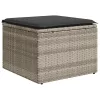  8 részes világosszürke polyrattan kerti ülőgarnitúra párnával