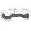  8 részes barna polyrattan kerti ülőgarnitúra párnákkal