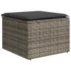  9 részes szürke polyrattan kerti ülőgarnitúra párnákkal