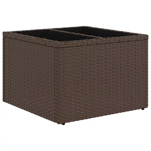  9 részes barna polyrattan kerti ülőgarnitúra párnákkal