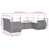  6 részes szürke polyrattan kerti ülőgarnitúra párnákkal