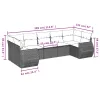  7 részes szürke polyrattan kerti ülőgarnitúra párnákkal