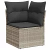  7 részes világosszürke polyrattan kerti ülőgarnitúra párnákkal