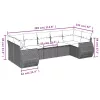  7 részes világosszürke polyrattan kerti ülőgarnitúra párnákkal