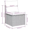  7 részes világosszürke polyrattan kerti ülőgarnitúra párnákkal