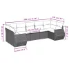  7 részes barna polyrattan kerti ülőgarnitúra párnákkal