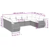  9 részes bézs polyrattan kerti ülőgarnitúra párnákkal