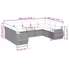  9 részes szürke polyrattan kerti ülőgarnitúra párnákkal