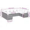  9 részes világosszürke polyrattan kerti ülőgarnitúra párnával