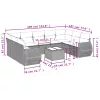  10 részes bézs polyrattan kerti ülőgarnitúra párnával