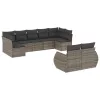  9 részes szürke polyrattan kerti ülőgarnitúra párnákkal