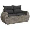  9 részes szürke polyrattan kerti ülőgarnitúra párnákkal