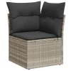  9 részes világosszürke polyrattan kerti ülőgarnitúra párnával