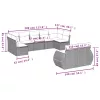  9 részes világosszürke polyrattan kerti ülőgarnitúra párnával